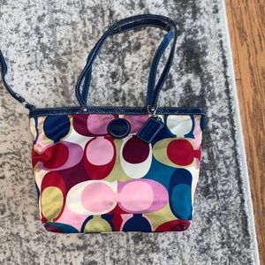 Coach satin printed purse!